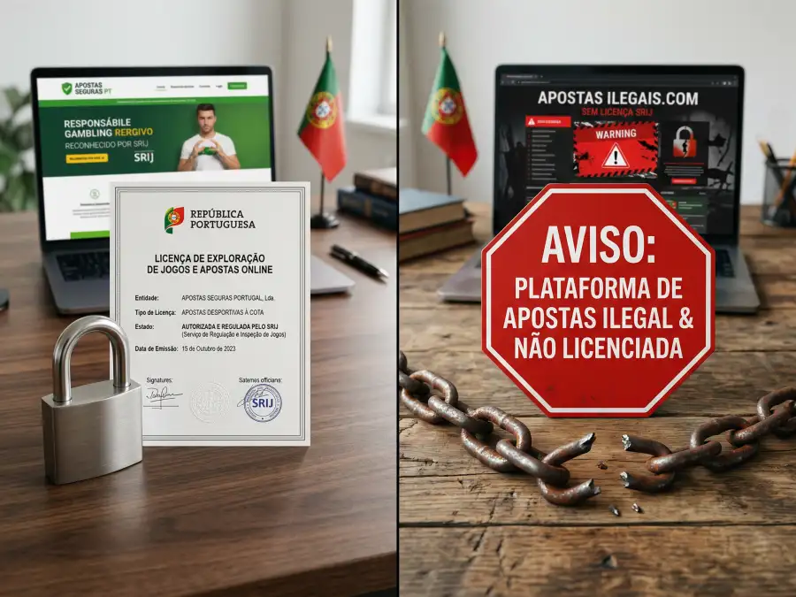 Diferença entre apostas legais e ilegais em Portugal e riscos para o apostador